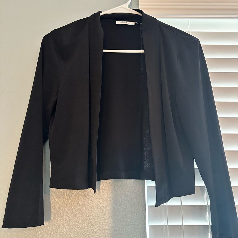 Black Open Front Blazer